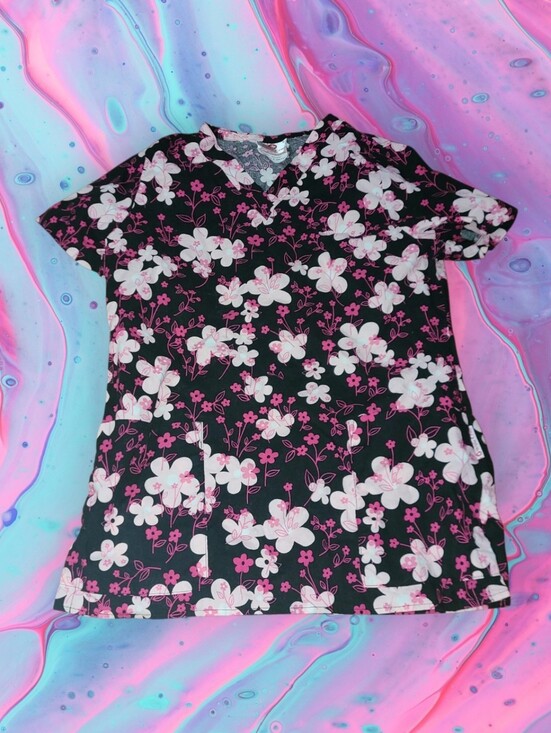 Tops - Women's size xs floral print scrub top